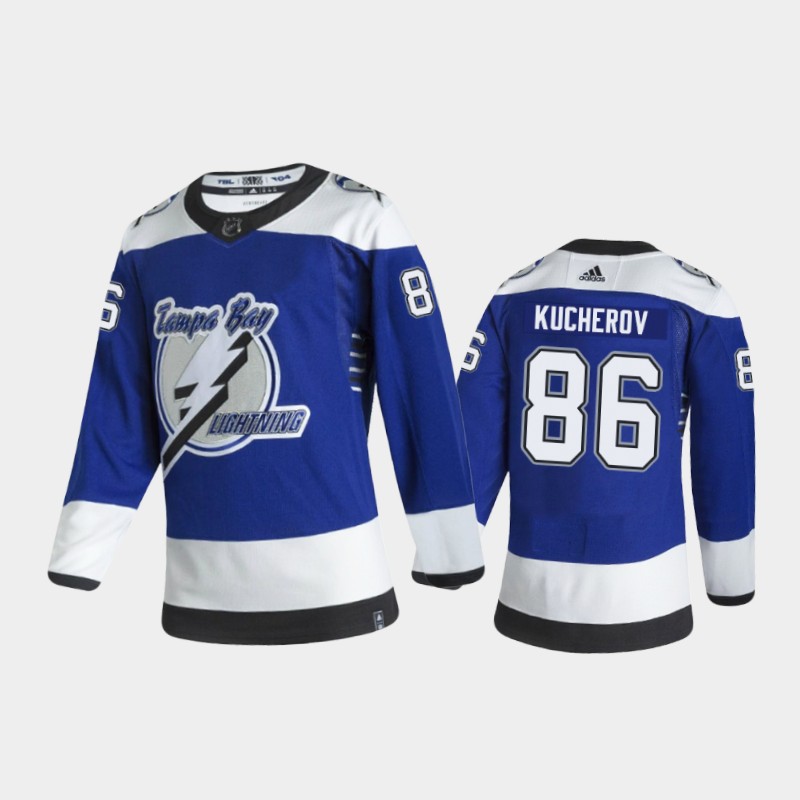 Tampa Bay Lightning Nikita Kucherov #86 Reverse Retro 2020-21 Blue Jersey