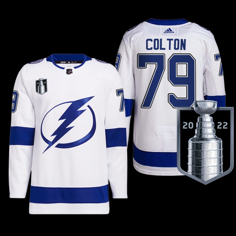 Tampa Bay Lightning Ross Colton 2022 Eastern Conference Champs Jersey White Primegreen Uniform