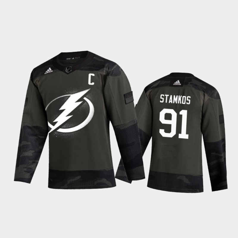 Tampa Bay Lightning Steven Stamkos #91 2019 Veterans Day Camo Practice Jersey