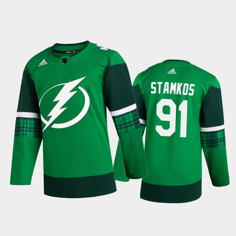 Tampa Bay Lightning Steven Stamkos #91 2020 St. Patrick's Day Player Jersey Green