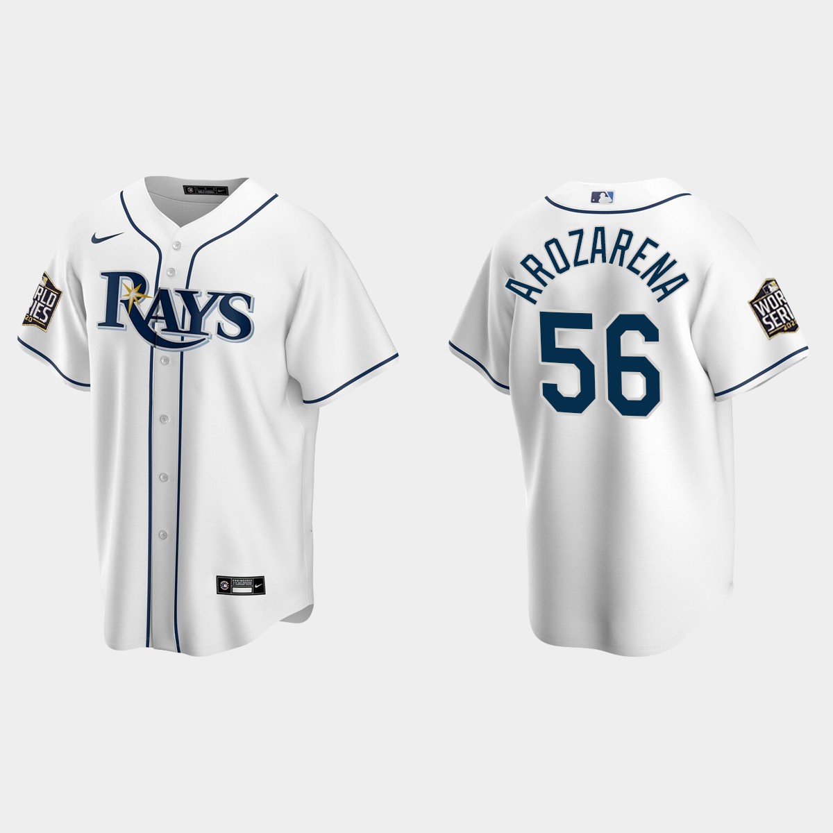 Tampa Bay Rays #56 Randy Arozarena 2020 World Series Home Jersey - White