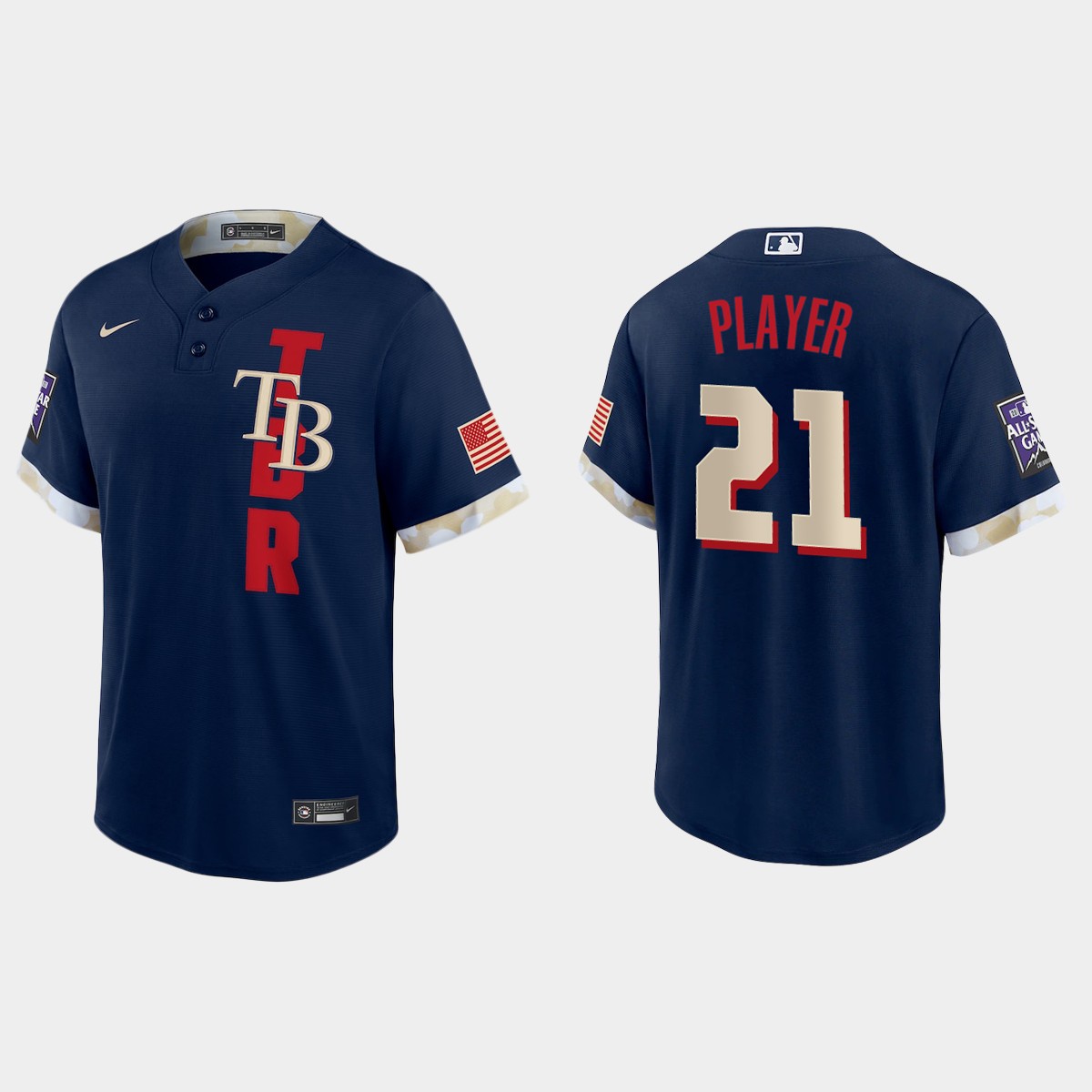Tampa Bay Rays Custom 2021 MLB All-Star Game Jersey - Navy