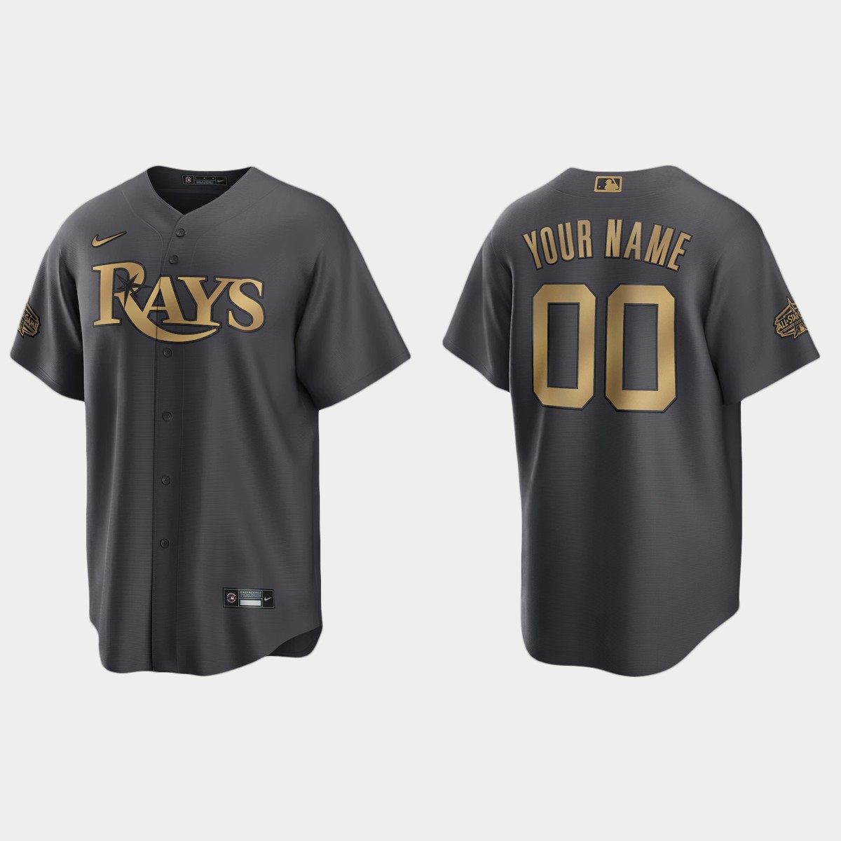 Tampa Bay Rays Custom 2022 MLB All-Star Game Jersey - Charcoal