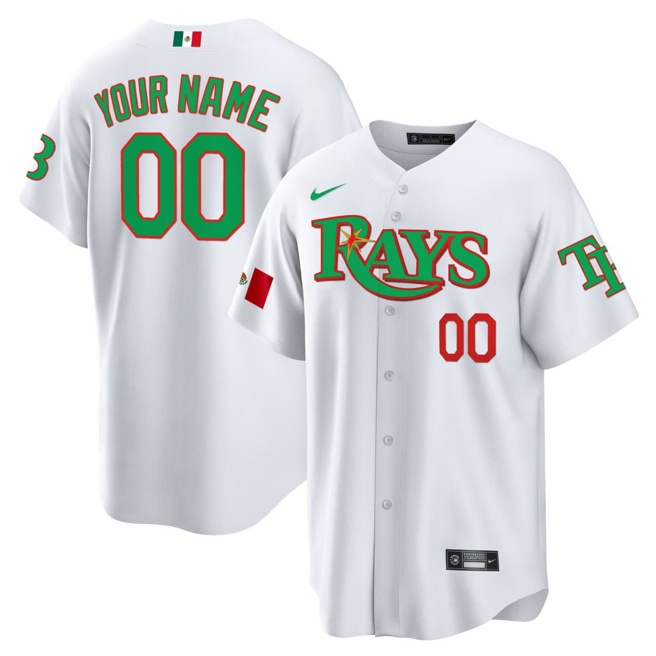 Tampa Bay Rays Custom White Tampa Bay Rays Mexico Jersey - All Stitched