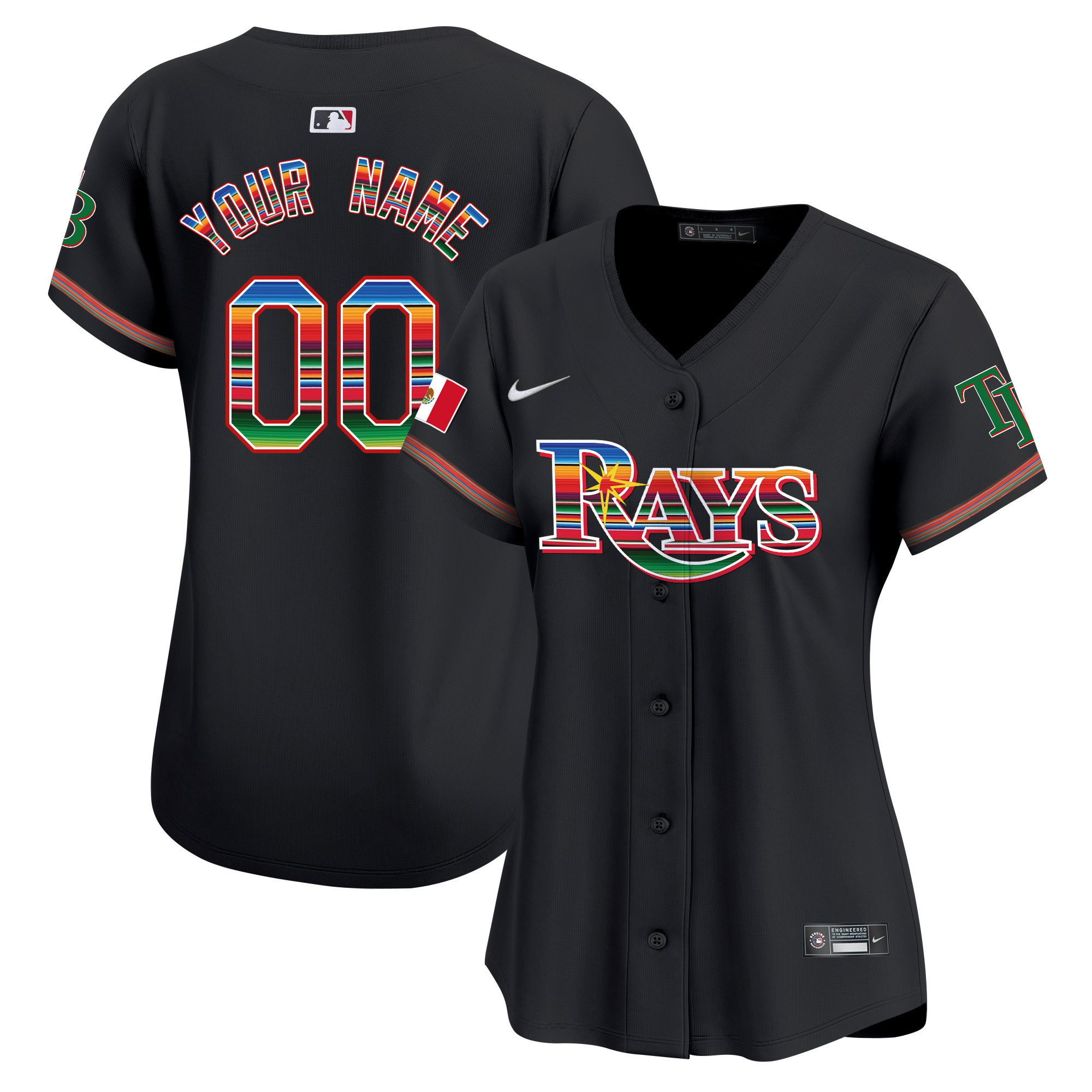 Tampa Bay Rays Mexico Vapor Premier Limited Custom Black Jersey - All Stitched