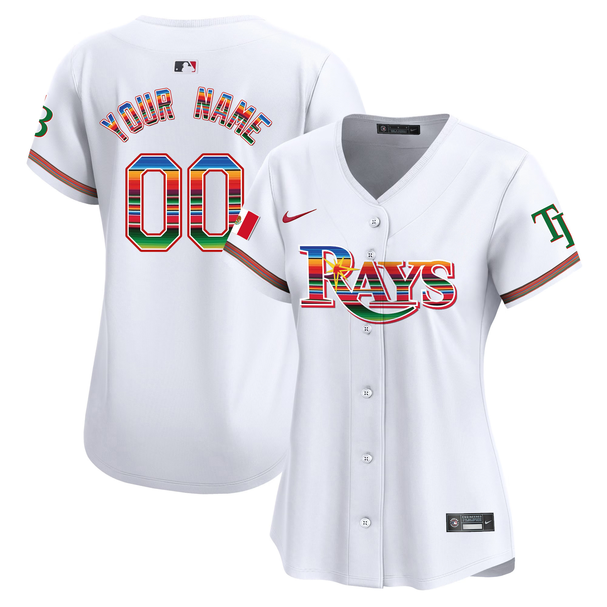 Tampa Bay Rays Mexico Vapor Premier Limited Custom White Jersey - All Stitched