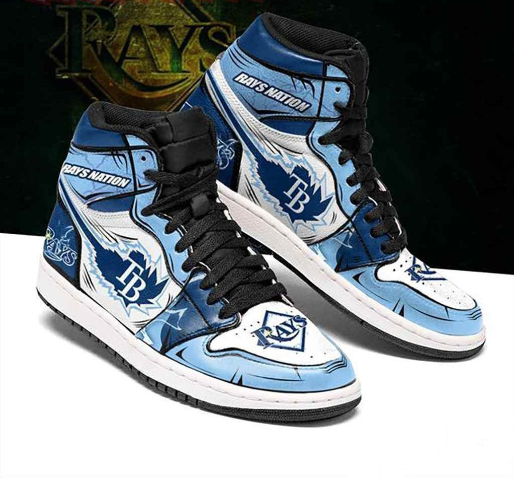 Tampa Bay Rays MLB baseball Fashion Sneakers Basketball Shoes Leather High Top Air Jordan Sneaker, Air Jordan Hightop
