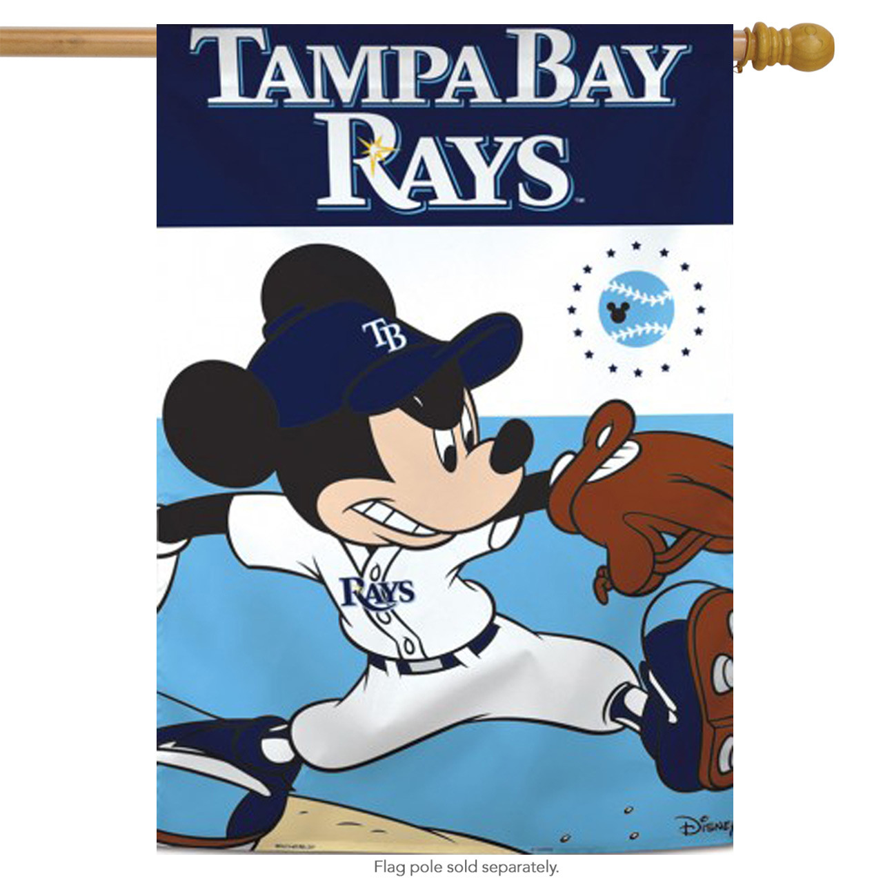 Tampa Bay Rays MLB Mickey Mouse Baseball Garden Flag, House Flag