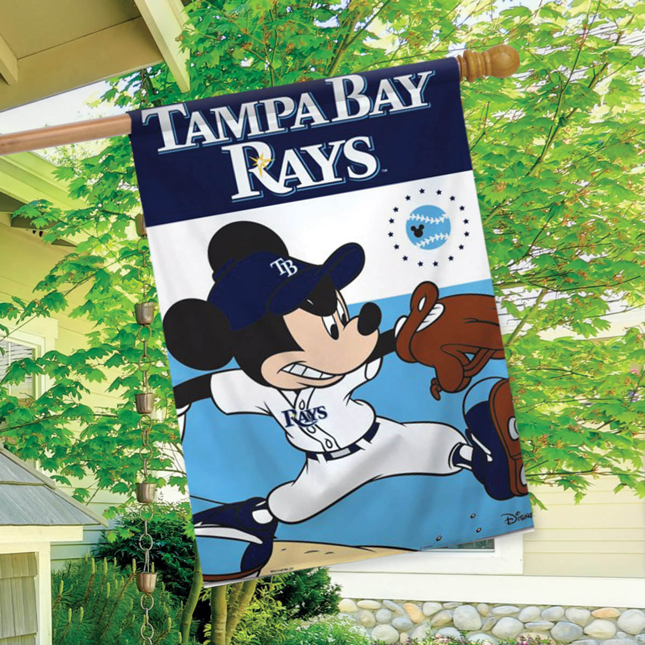 Tampa Bay Rays MLB Mickey Mouse Baseball Garden Flag, House Flag