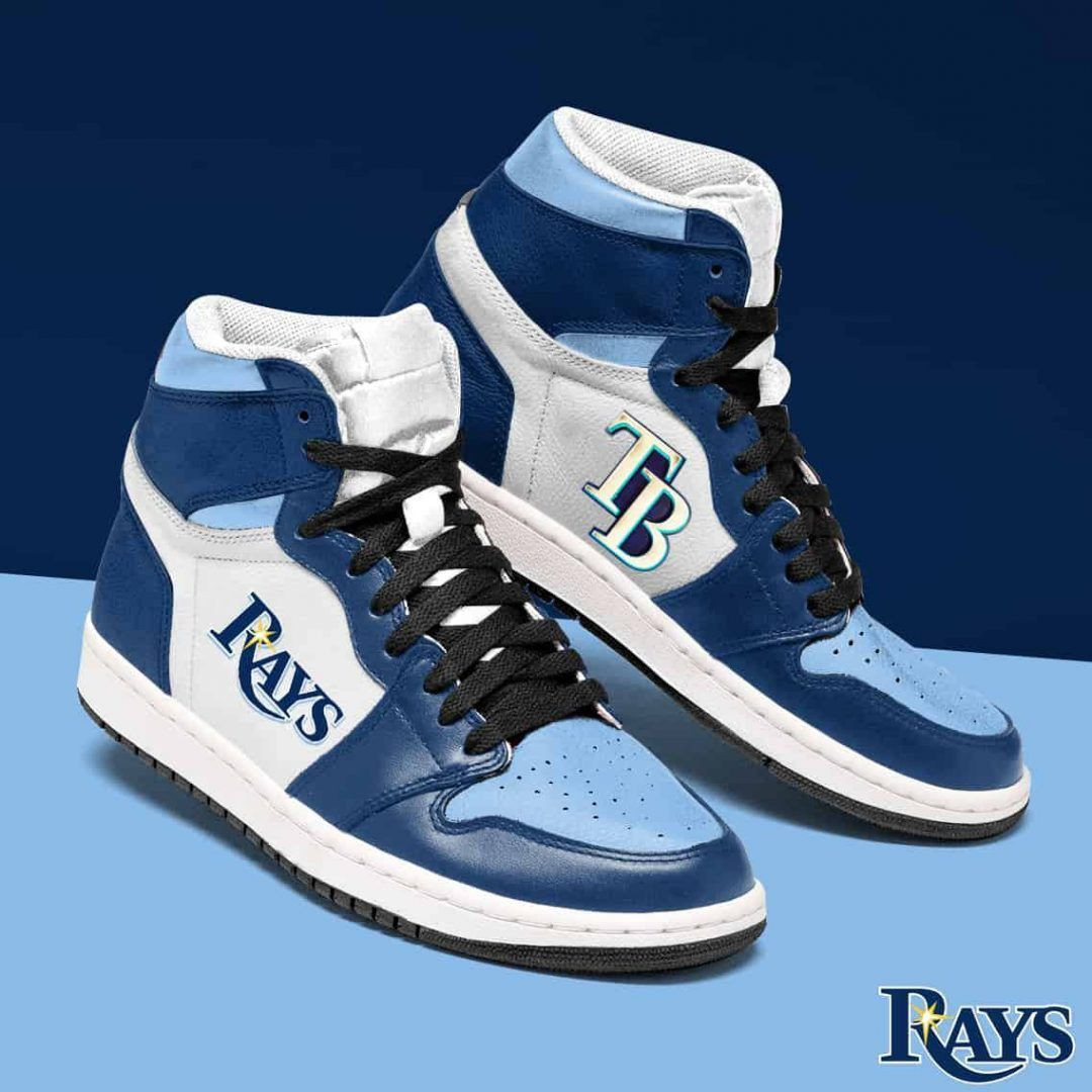 Tampa Bay Rays Sneakers MLB Team Sneakers High Top Air Jordan Sneaker, Air Jordan Hightop