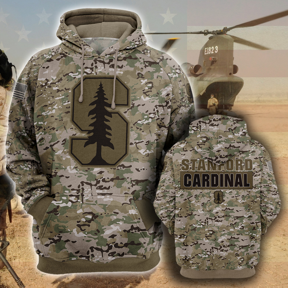 tanford Cardinal All Over Prints 3D Hoodie – Camo Style