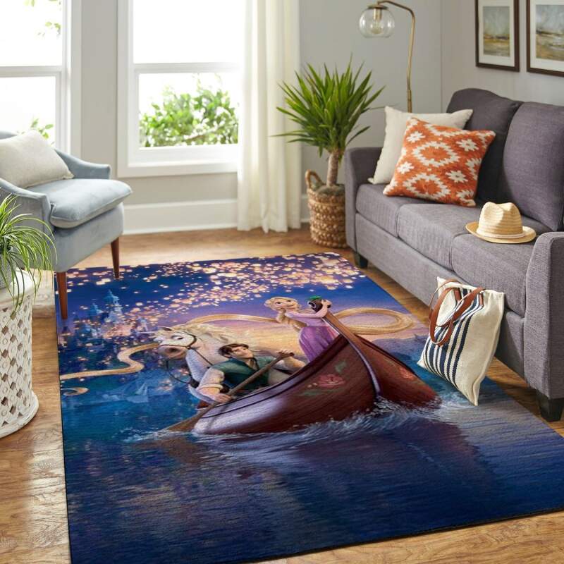 Tangled Disney Movie Living Room Area Rectangle Rug