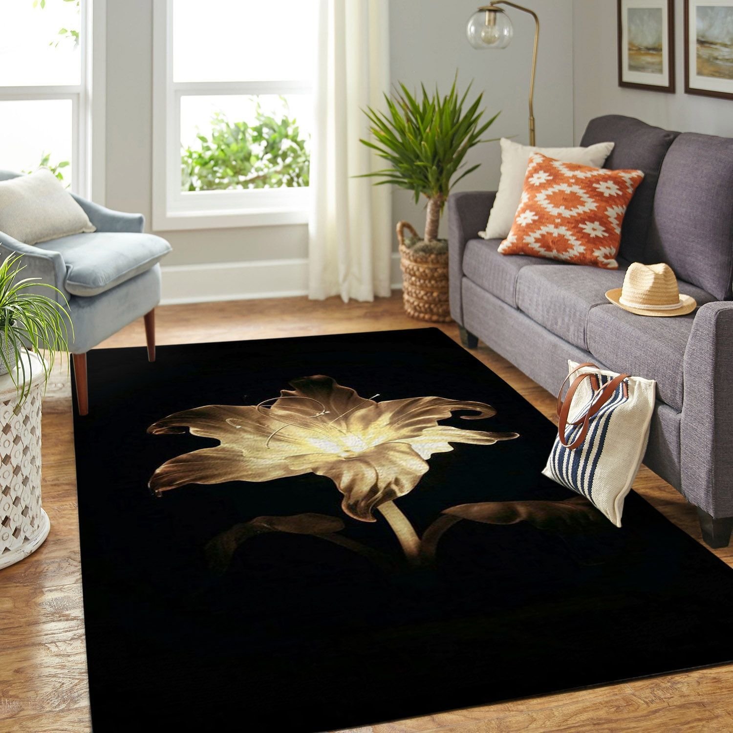 Tangled Magic Flower Disney Movie Living Room Area Rectangle Rug