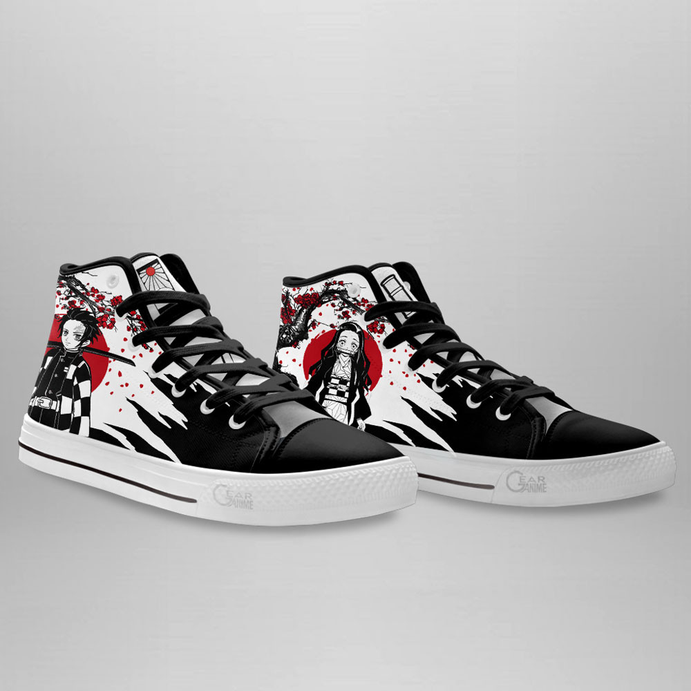 Tanjiro & Nezuko High Top Shoes Custom Japan Style For Demon Slayer Fans