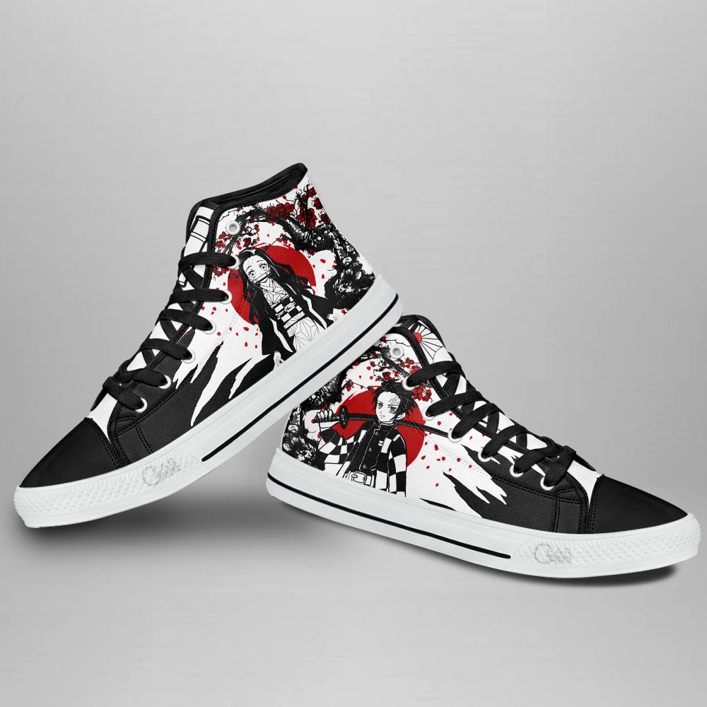 Tanjiro & Nezuko High Top Shoes Custom Japan Style For Demon Slayer Fans