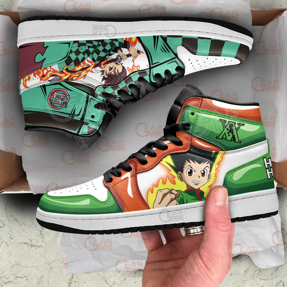Tanjiro and Gon Freecss Anime Shoes, Air Jordan Hightop