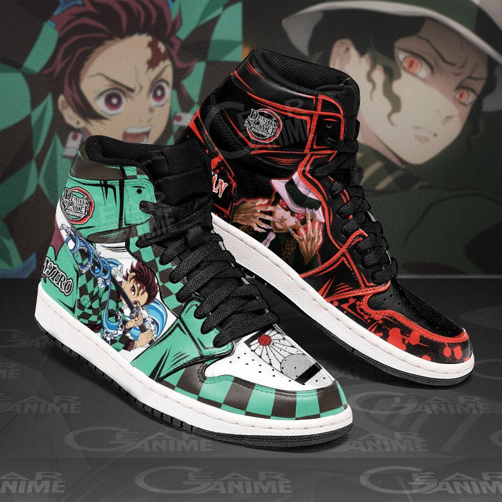 Tanjiro and Muzan JD1s Sneakers Anime Demon Slayer Shoes, Air Jordan Hightop