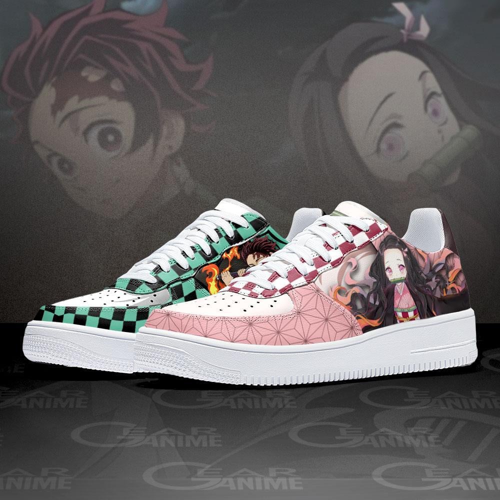 Tanjiro and Nezuko Air Sneakers Custom Anime Demon Slayer Shoes