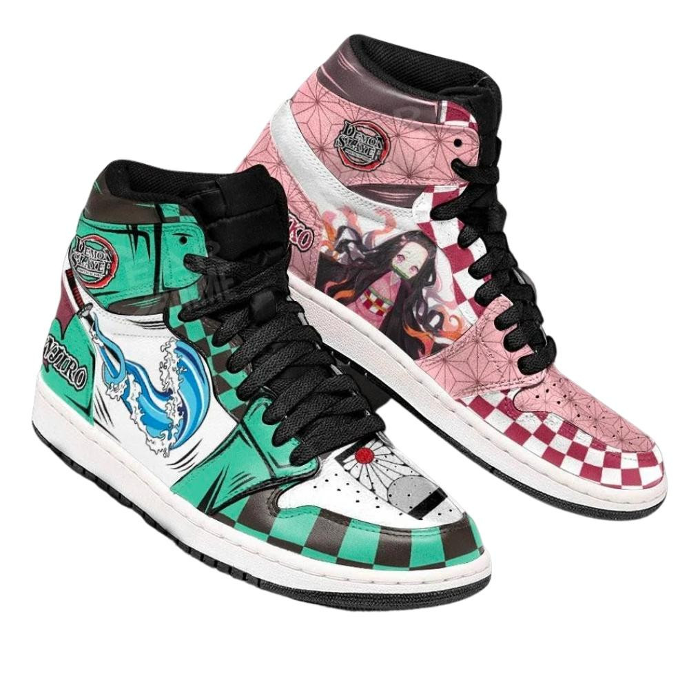 Tanjiro and Nezuko Anime Shoes For Demon Slayer Fans, Air Jordan Hightop