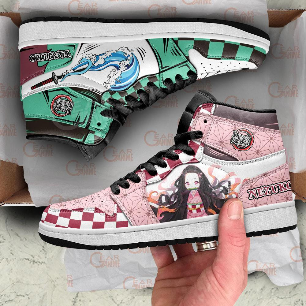 Tanjiro and Nezuko Anime Shoes For Demon Slayer Fans, Air Jordan Hightop