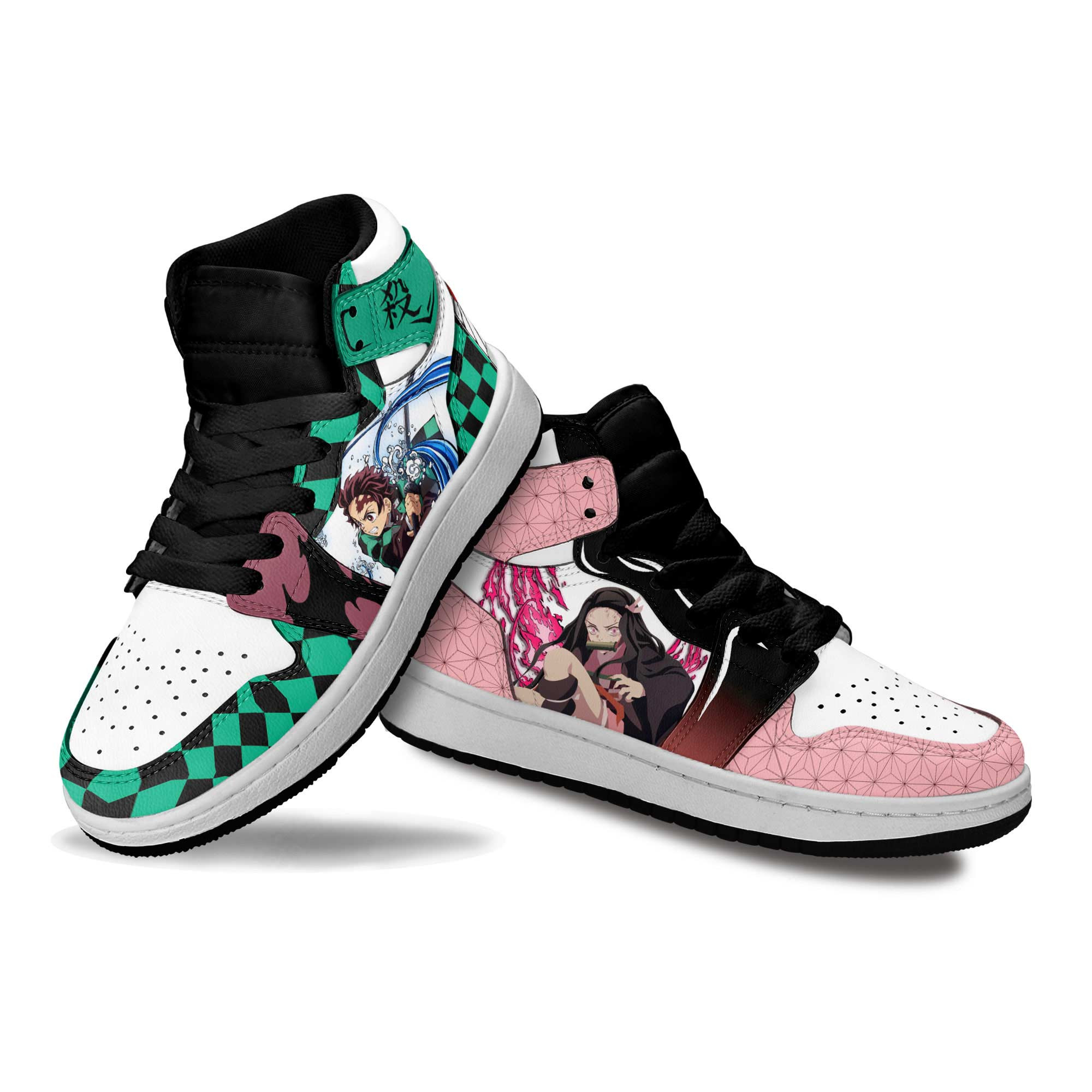 Tanjiro and Nezuko Kids Sneakers Custom Anime Demon Slayer Shoes For Kids
