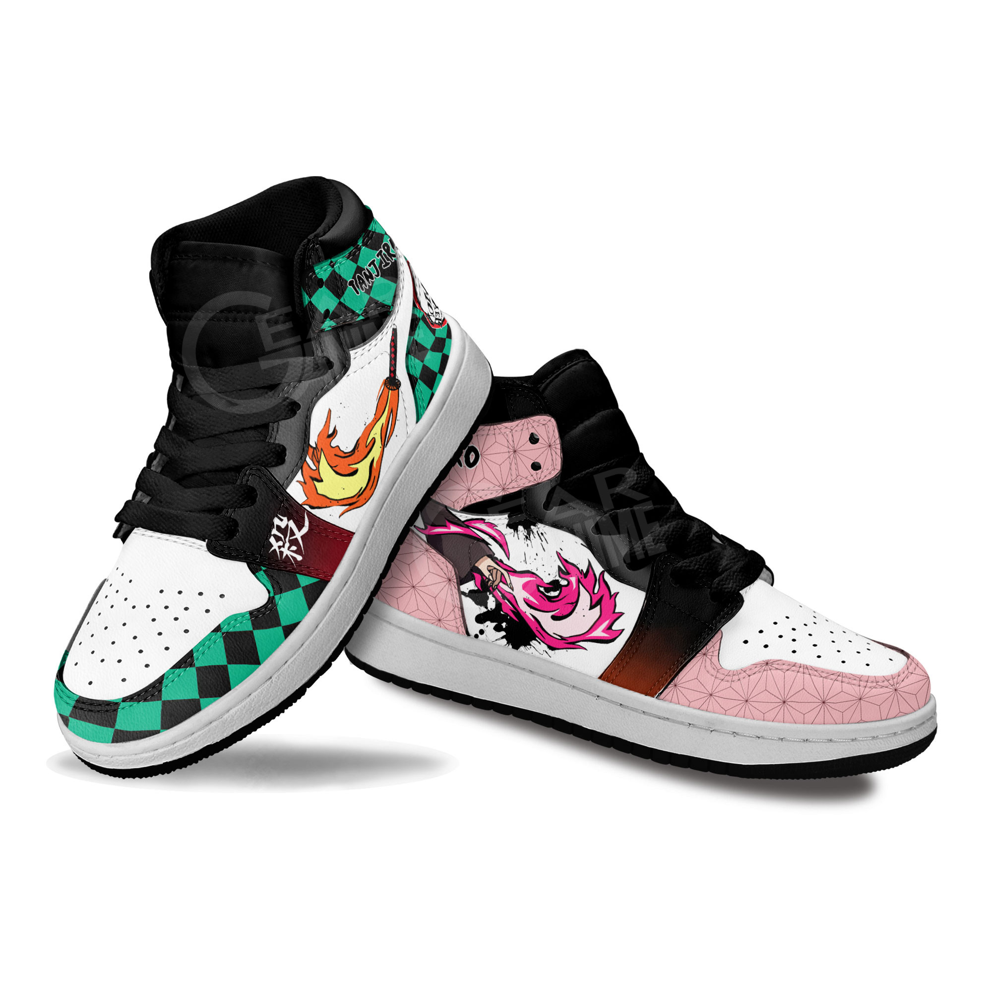 Tanjiro and Nezuko Skills Sneakers Custom Demon Slayer Shoes For Kids