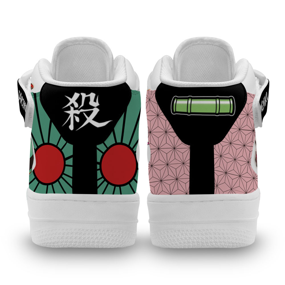 Tanjiro and Nezuko Sneakers Air Mid Custom Anime Demon Slayer Shoes