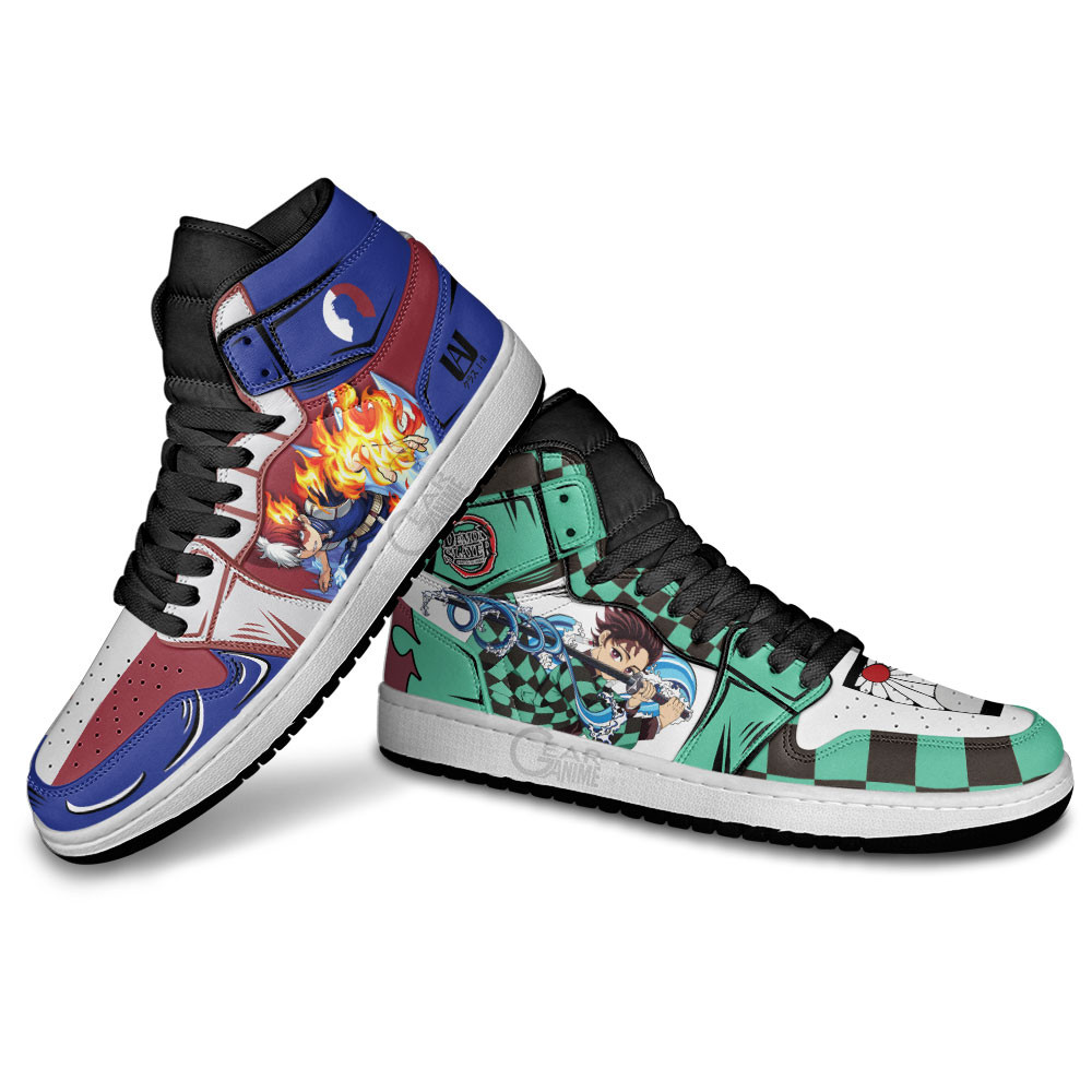 Tanjiro and Shoto Todoroki Shoes For Anime Fans, Air Jordan Hightop