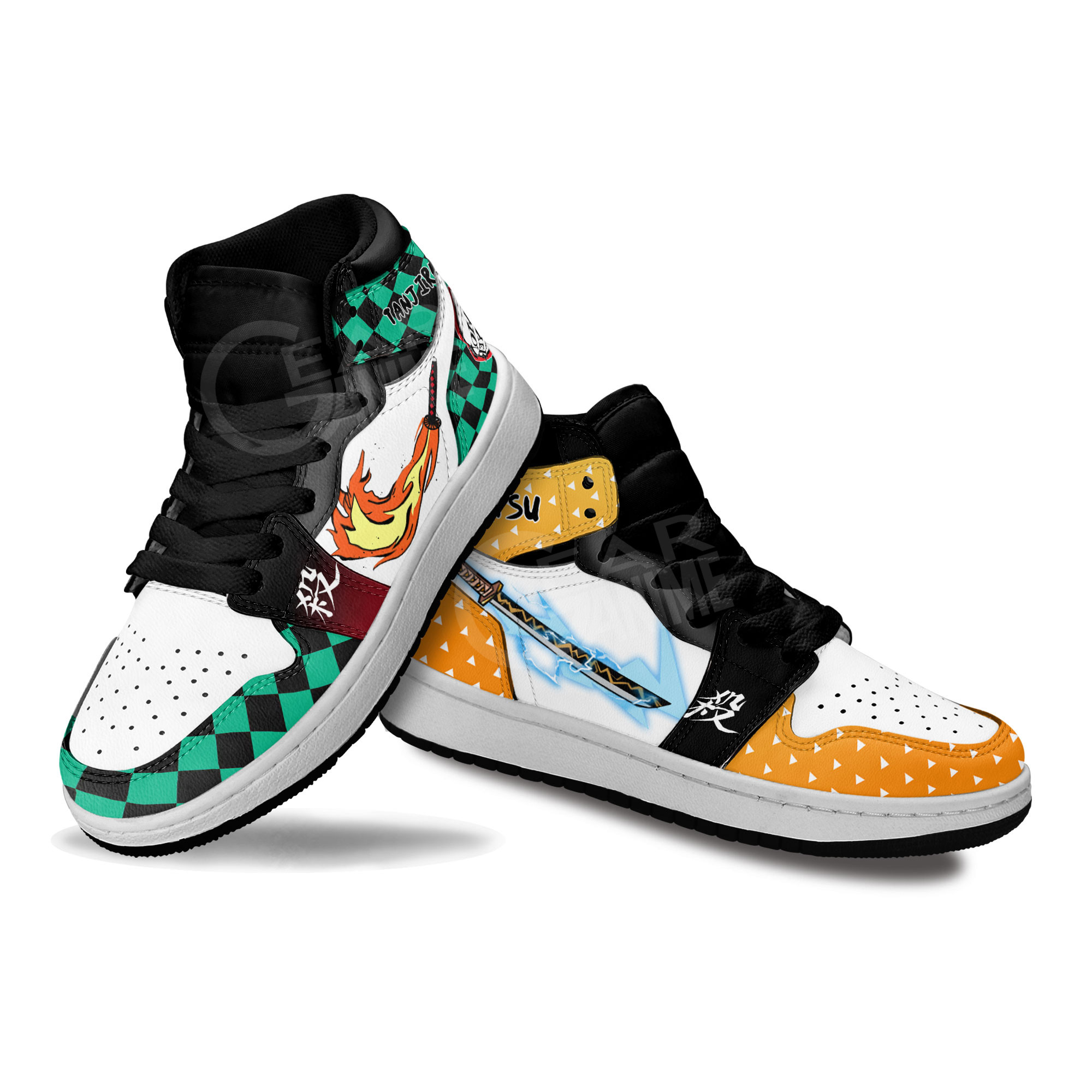 Tanjiro and Zenitsu Skills Kids Sneakers Demon Slayer Anime Shoes For Kids