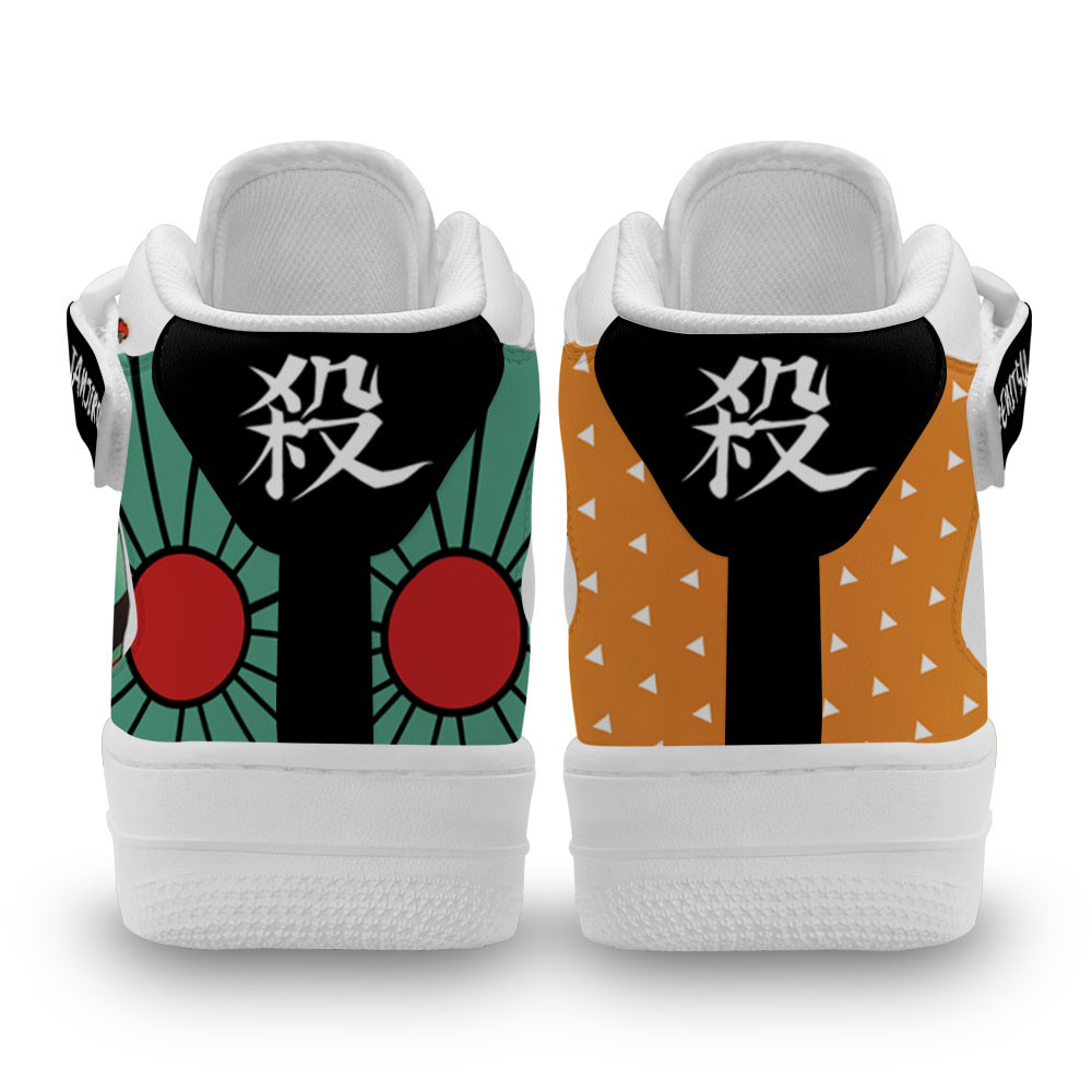 Tanjiro and Zenitsu Sneakers Air Mid Custom Anime Demon Slayer Shoes
