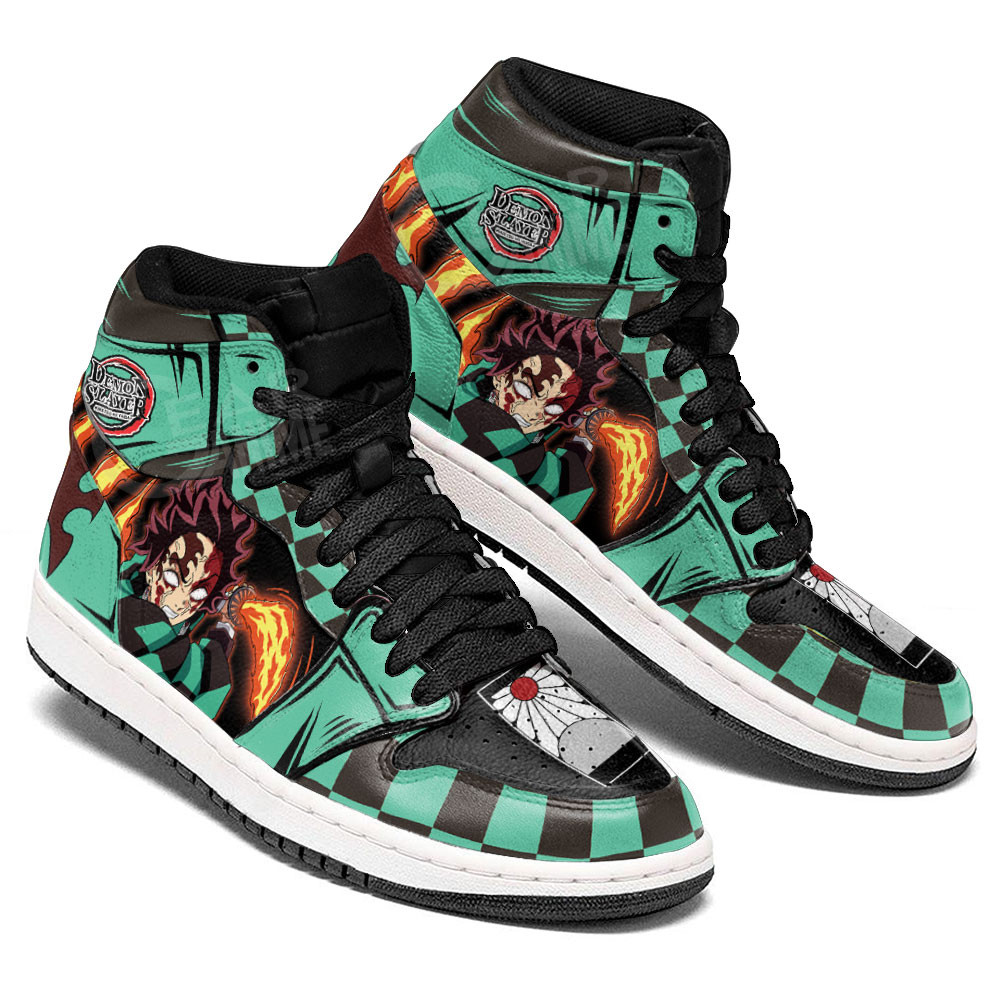 Tanjiro Bloody Rage JD1s Sneakers Demon Slayer Anime Shoes, Air Jordan Hightop