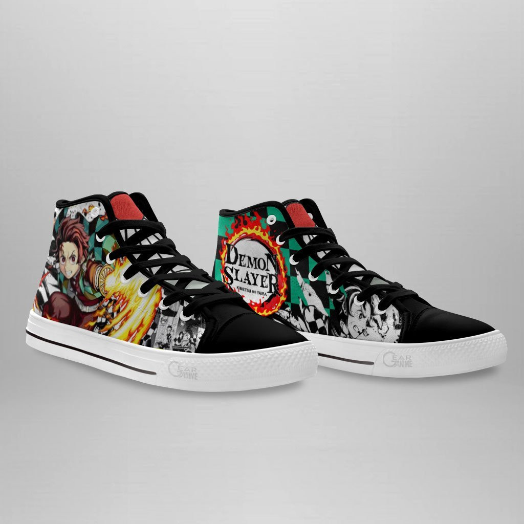 Tanjiro Fire High Top Shoes Custom Anime Demon Slayer Sneakers