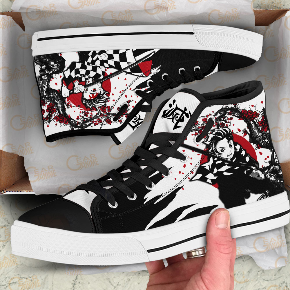 Tanjiro High Top Shoes Custom Demon Slayer Anime Sneakers Japan Style