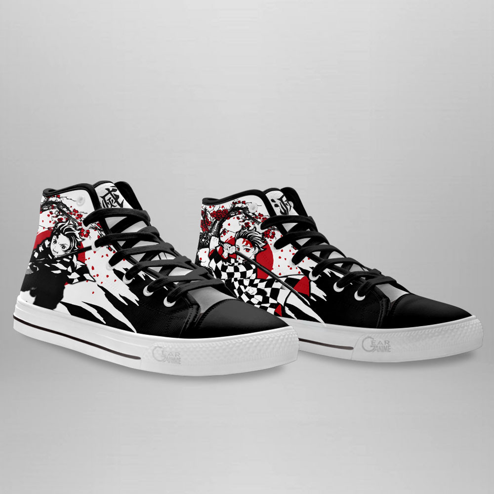 Tanjiro High Top Shoes Custom Demon Slayer Anime Sneakers Japan Style