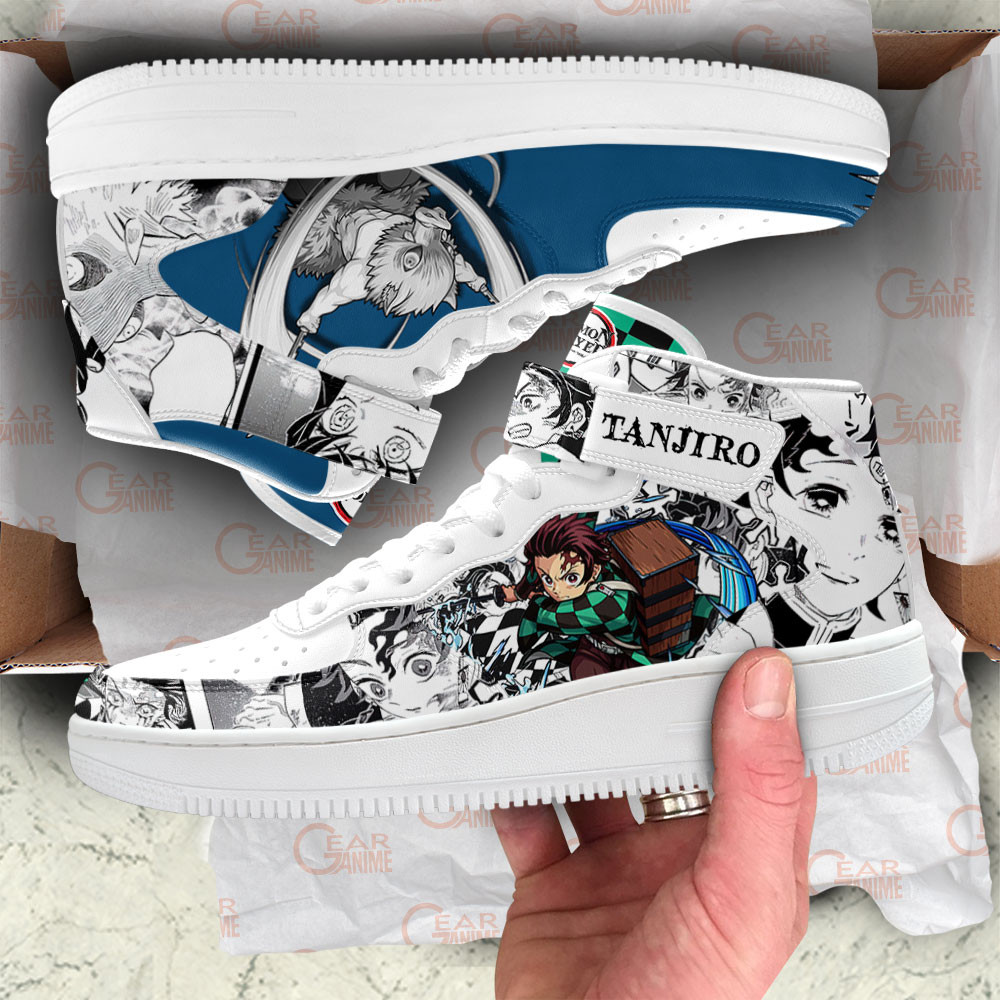 Tanjiro Inosuke Sneakers Air Mid Demon Slayer Anime Shoes Mix Manga