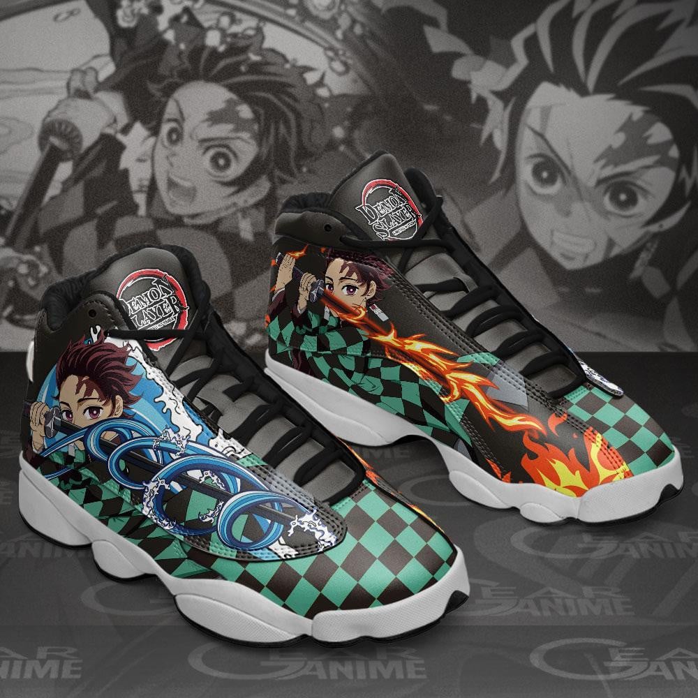 Tanjiro JD13 Sneakers Custom Water & Sun Breathing Anime Shoes