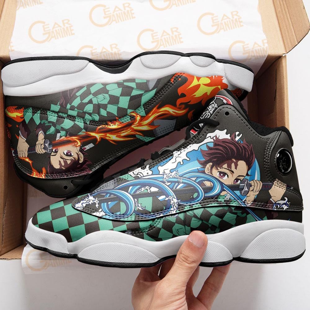 Tanjiro JD13 Sneakers Custom Water & Sun Breathing Anime Shoes