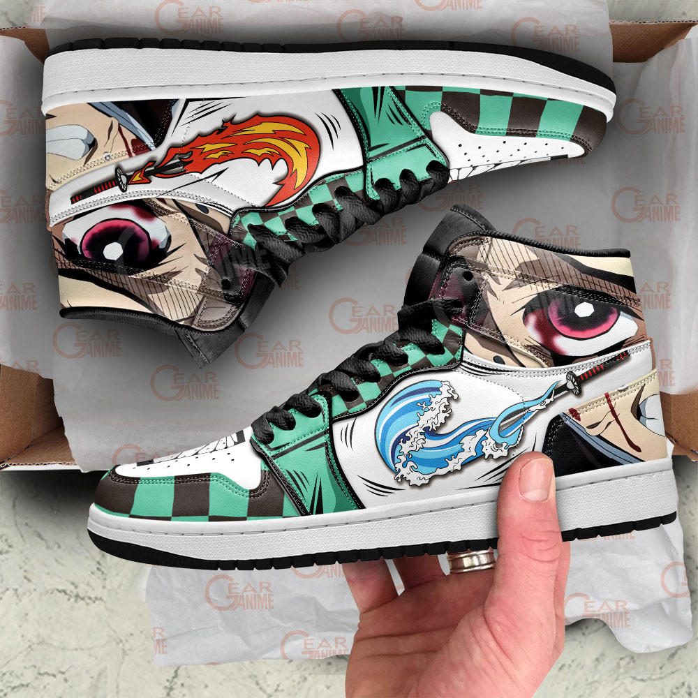 Tanjiro JD1s Sneakers Demon Slayer Anime Shoes, Air Jordan Hightop