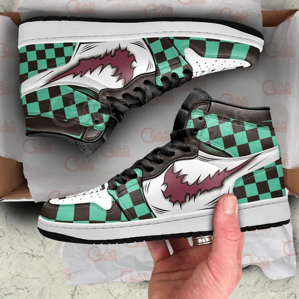 Tanjiro JD1s Sneakers Scar Demon Slayer Anime Shoes, Air Jordan Hightop