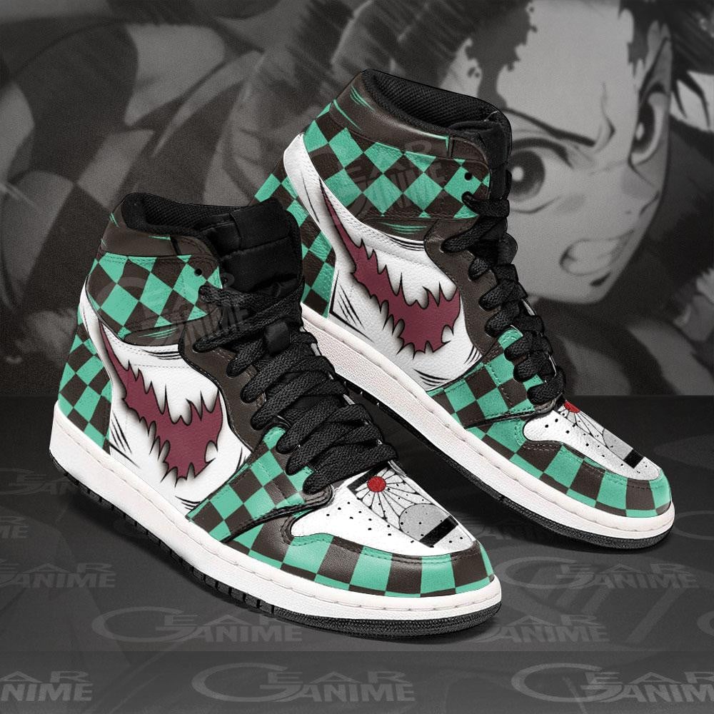 Tanjiro JD1s Sneakers Scar Demon Slayer Anime Shoes, Air Jordan Hightop