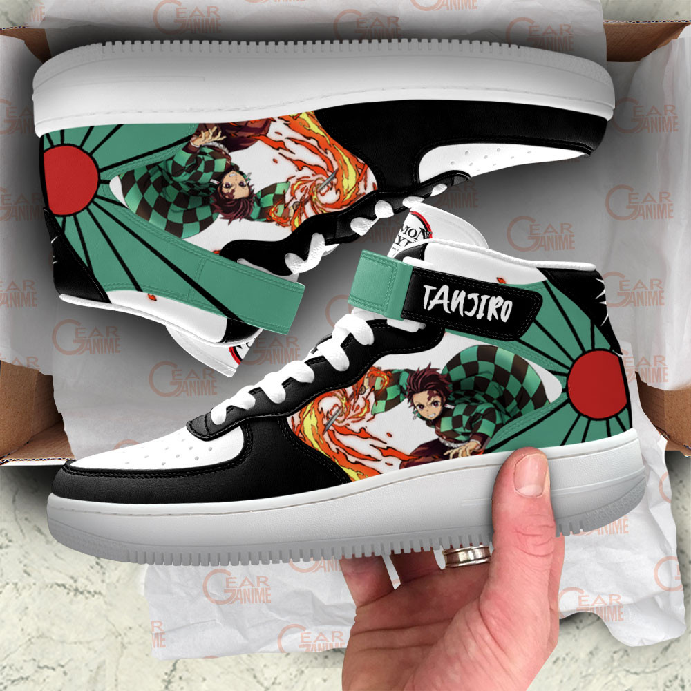 Tanjiro Kamado Sneakers Air Mid Custom Anime Demon Slayer Shoes