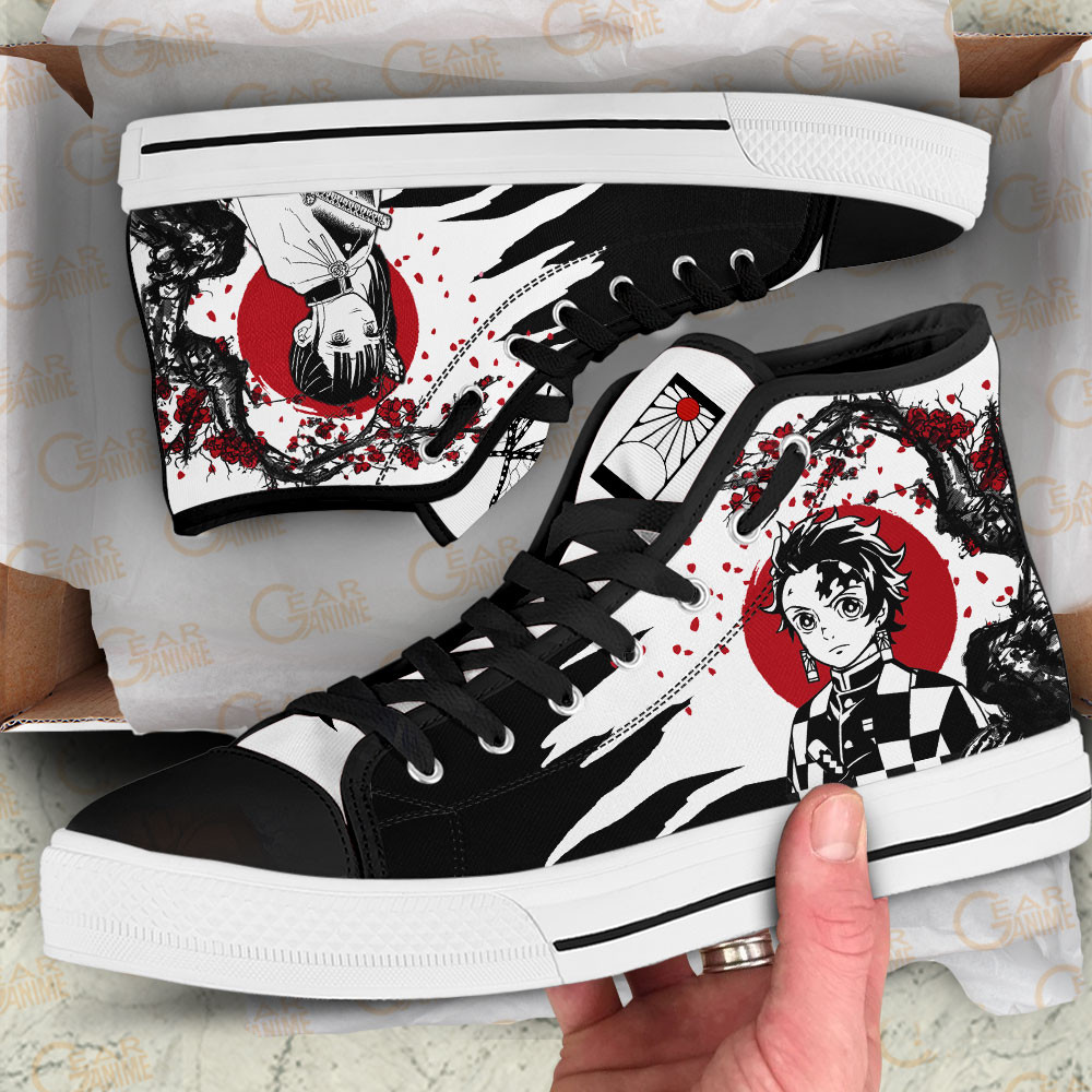 Tanjiro Kanao High Top Shoes Custom Demon Slayer Sneakers Japan Style