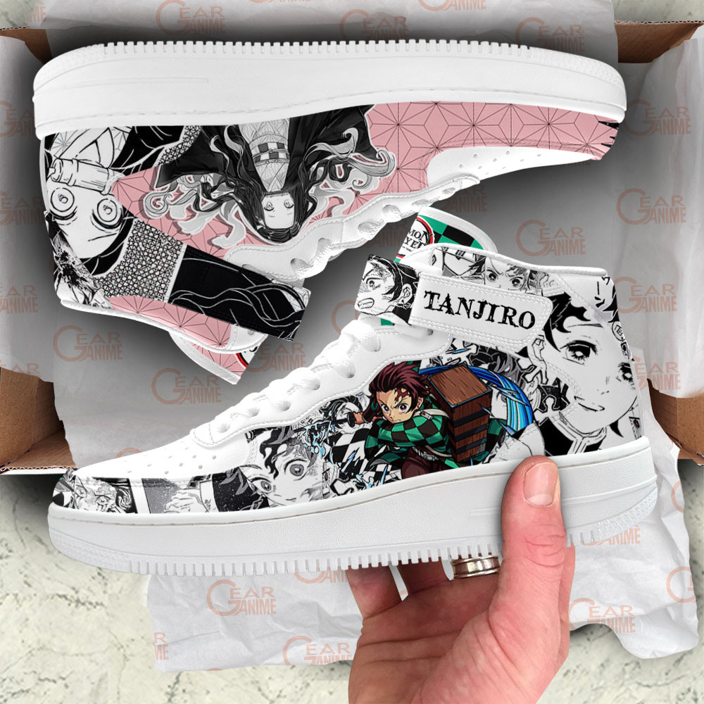 Tanjiro Nezuko Sneakers Air Mid Demon Slayer Anime Shoes Mix Manga