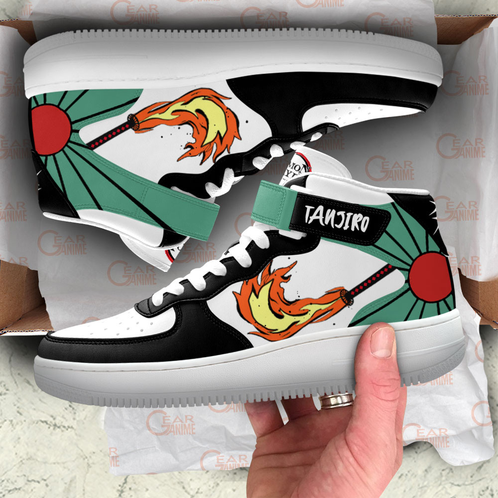 Tanjiro Skills Sneakers Air Mid Custom Anime Demon Slayer Shoes