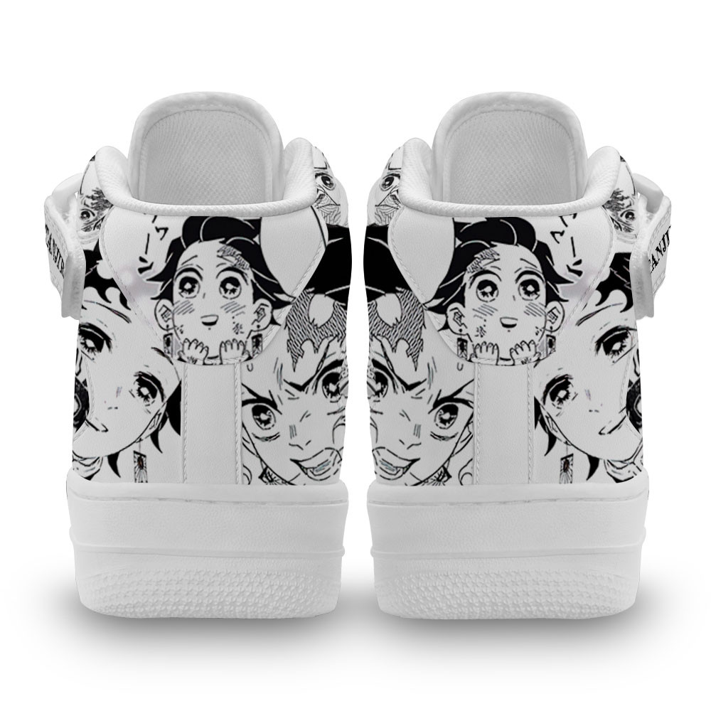 Tanjiro Sneakers Air Mid Custom Demon Slayer Anime Shoes Mix Manga