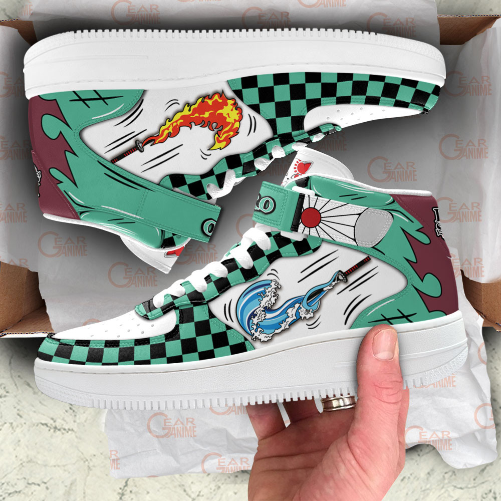 Tanjiro Sneakers Air Mid Custom Demon Slayer Anime Shoes