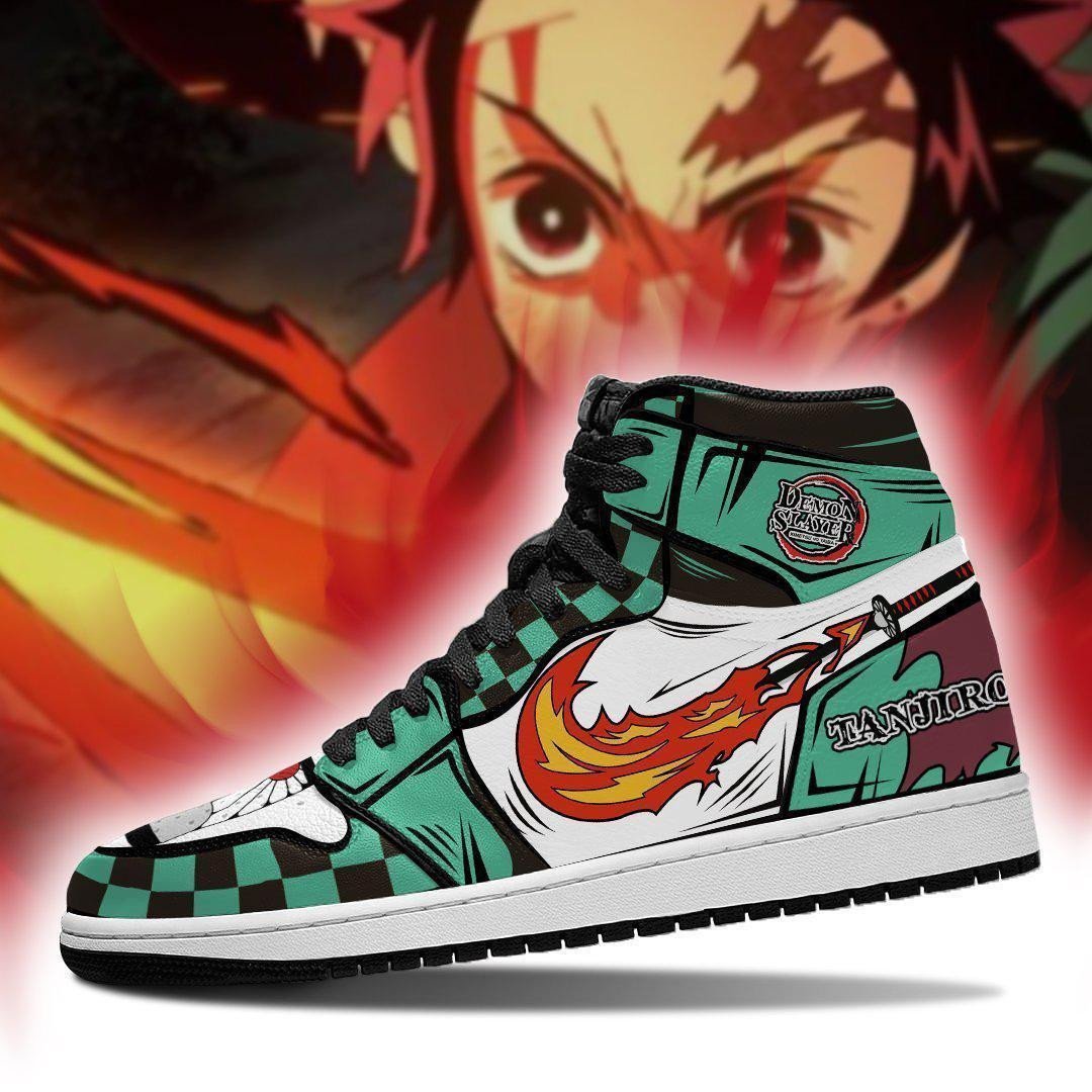 Tanjiro Sun Breathing JD1s Sneakers Anime Demon Slayer Shoes, Air Jordan Hightop