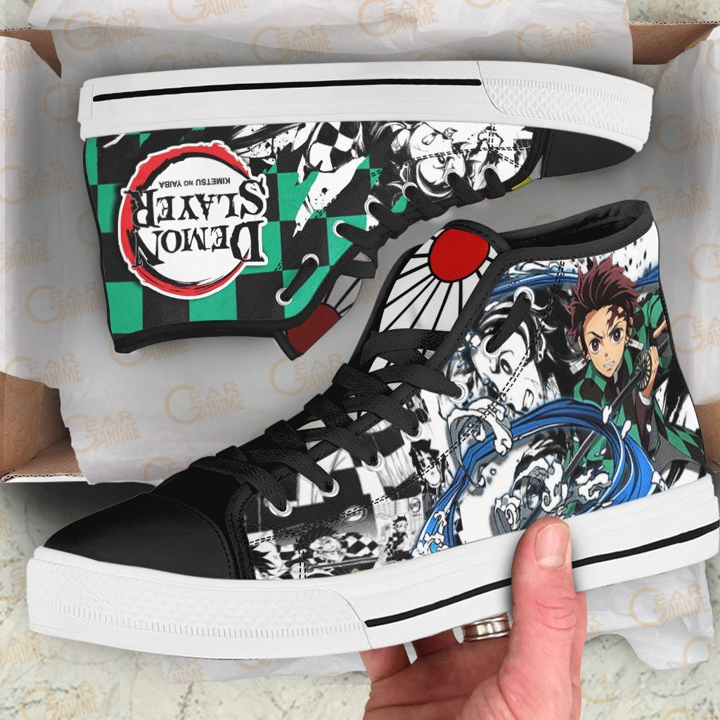 Tanjiro Water High Top Shoes Custom Anime Demon Slayer Sneakers