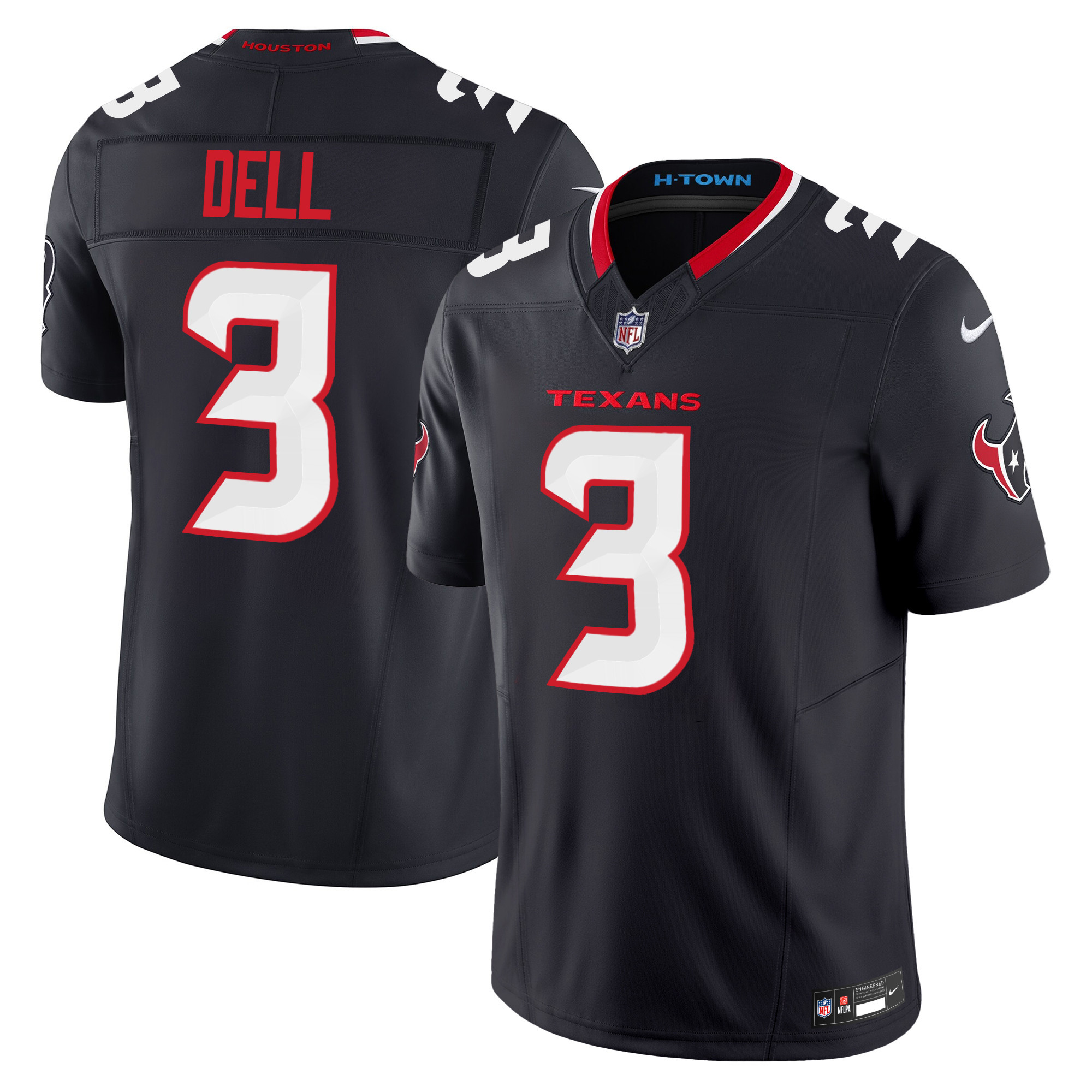 Tank Dell Men's Houston Texans 2024 Vapor Limited Navy Jersey - All Stitched 