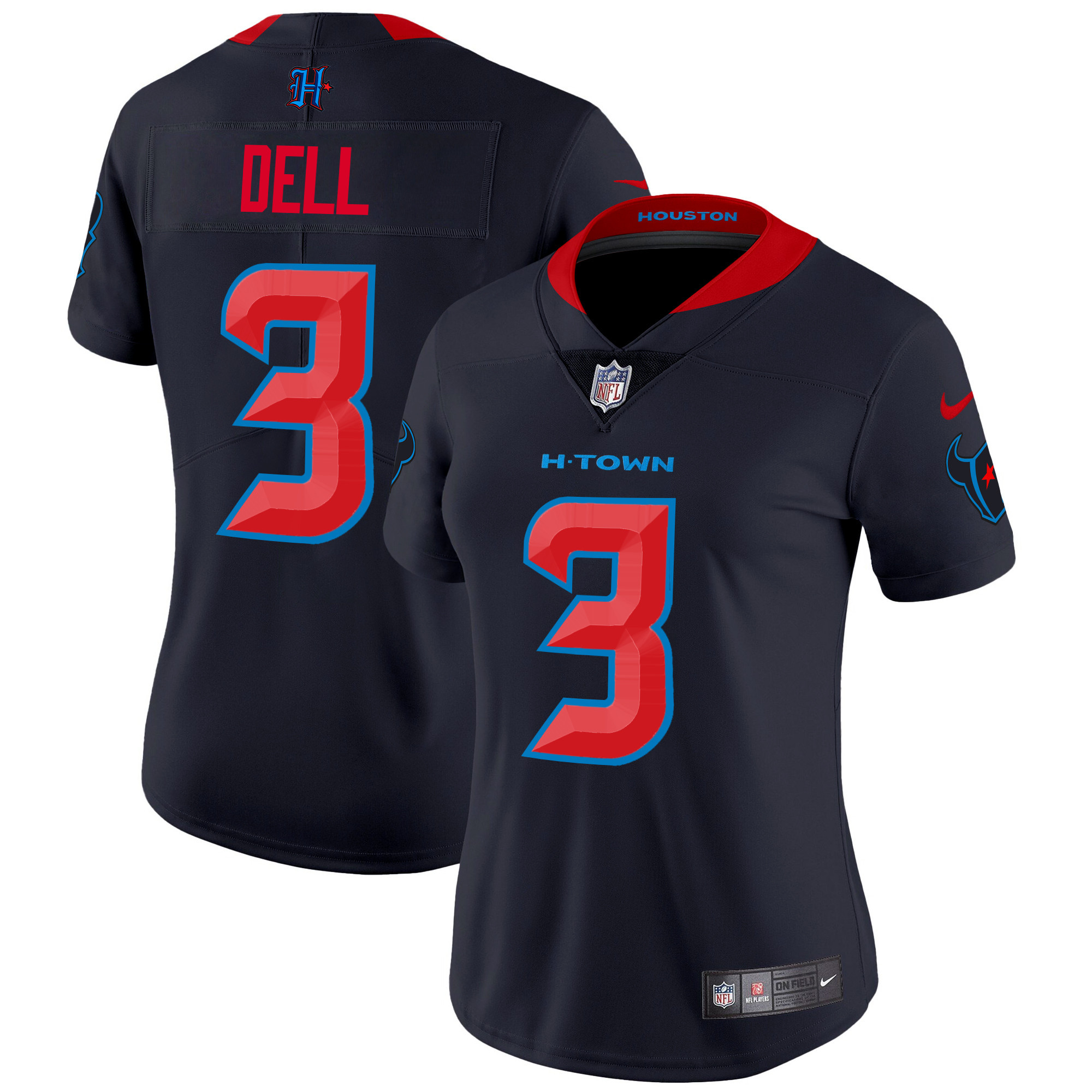 Tank Dell Women's Houston Texans 2024 Vapor Limited Navy Limited Jersey - All Stitched 